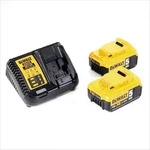 DeWalt DCB115P2-QW Akku-Kit (2 x 18 V / 5 Ah plus DCB 115) - Schwarz/Gelb