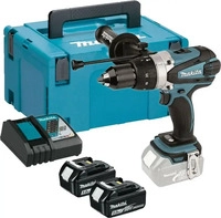 Makita TB-484, Makita DHP 458 RTJ Akku Schlagbohrschrauber 18 V 91 Nm + 2x Akku 5,0