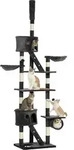 Pawhut Katzenbaum Kratzbaum Kletterbaum deckenhoch verstellbar Dunkelgrau -