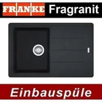 FRANKE BASIS BFG 611 Einbausp&uuml;le / Fraganit / Onyx / Excenter / 45 cm - Grau