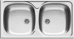PYRAMIS 100125114, Aufsatzwanne, Rechteckig, Edelstahl, Edelstahl, 2 Becken,