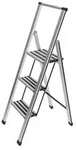 WENKO Klapptritt Leiter Tritt Haushalts Anti Rutsch 3 Stufen Aluminium Design