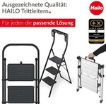 Hailo K100 Topline Alu-Klapptritt-Leiter - 3 extra gro&szlig;e Stufen bis 150kg -