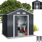 GARDEBRUK&reg; XL Metall Ger&auml;tehaus 2m2 mit Fundament 196x132x188cm Schiebet&uuml;r