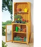 Gartenschrank mit Regalaufsatz - Braun