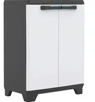 Kis Kunststoffschrank Linear Nieder 90 x 68 x 39 cm grau/schwarz - Grau