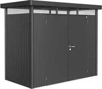 Biohort 84029, Biohort Highline, Metallschuppen, Doppel, Flachdach, Grau, Metall,