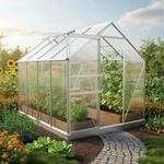 Zelsius Aluminium Gew&auml;chshaus, 250 x 190 cm, 4 mm Hohlkammerplatten, Treibhaus,