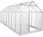 Zelsius Aluminium Gew&auml;chshaus mit Fundament, 430 x 190 cm, 6 mm Hohlkammerplatten,