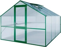 KGT 12400002, KGT Gew&auml;chshaus "Orchidee IV" moosgr&uuml;n 12,7 m&sup2; 10 mm HKP Transparent