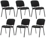 CLP 6er Set Besucherstuhl Ken Stoff stapelbar und mit robustem Metallgestell, Farbe: