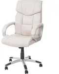 B&uuml;rostuhl HWC-A71, Chefsessel Drehstuhl, Kunstleder - creme - Beige