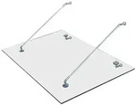 HOMCOM Glasvordach Haust&uuml;r Vordach T&uuml;rvordach Edelstahl VSG 150 x 90 cm -
