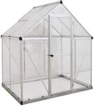 Palram - Canopia Aluminium Gew&auml;chshaus Hybrid 64 Silber 126x185x208 cm
