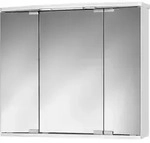 Spiegelschrank Funa LED, 68 x 60 cm, MDF, Kristallglas, 3-t&uuml;rig, wei&szlig; - Wei&szlig;