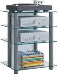 VCM Hifi M&ouml;bel | Rack Schrank Phono Regal | Alus&auml;ulen | ESG-Glasb&ouml;den | Ma&szlig;e: H.