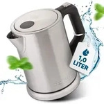 ProfiCook Wasserkocher 1L | Edelstahl | Einhandbedienung und...