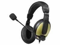 LogiLink Headset High Quality mit Ohrpolster schwarz / gold