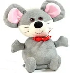 Labertier Maus RAVEL, die alles nachplappert, inkl. Batterien, 16x11,5x18,5cm - Grau