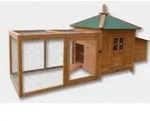 H&uuml;hnerstall aus Kiefernholz mit Auslauf, 210x78x100 cm, Nistkasten, verzinkte