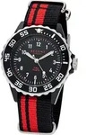 Regent Armbanduhr schwarz rot F-1124 Kinder Jugend Analog-Quarzuhr URF1124 - Schwarz
