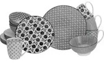 CreaTable, 19738, Black, Kombiservice 16-tlg, Steinzeug - Schwarz