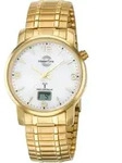 Master Time MTGA-10312-12M Herren-Funkuhr Basic mit Zugband Goldfarben - Wei&szlig;