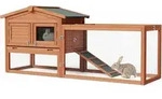 Wiltec XXL Hasenstall 1560 x 520 x 680 mm mit Freilaufgehege und erh&ouml;htem