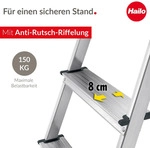 Hailo L60 StandardLine Alu-Sicherheits-Stehleiter - Leiter 7 Stufen belastbar...