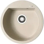 PYRAMIS Sp&uuml;le ALAZIA &Oslash; 51 in BEIGE mit Handbet&auml;tigung / Granitsp&uuml;le / Steinsp&uuml;le