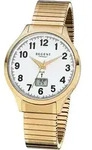 Regent Herren Armbanduhr Funk Edelstahl Zugband FR-209 - Gold