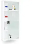Relaxdays Medizinschrank EMERGENCY XXL, Metall & Glas, HxBxT:57x27x12cm, 4 Ablagen,