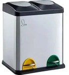 SVITA TC2X15 M&uuml;lleimer 30 Liter 2x15 Treteimer M&uuml;lltrenner silber Papierkorb -
