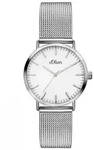 s.Oliver Damen Uhr Armbanduhr Edelstahl SO-3270-MQ - Silber/Wei&szlig;