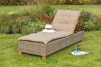 Merxx 28406-211, Merxx Gartenliege Toskana, inkl. Aufalge - Aluminium/Polyrattan