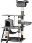 tectake&reg; Kratzbaum Stokeley 141 cm inklusive Spielkordel und Kippschutz - Grau