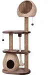 Nobby Kratzbaum Classic "ZADA" dunkelgrau; 50 x 50 x 145 cm - Hellbraun