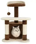 lionto Kratz- & Spielbaum, 65 cm stabiler Katzenbaum mit Sisalst&auml;mmen, Pl&uuml;schh&ouml;hle