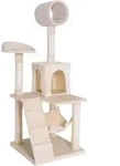 lionto Kratzbaum, stilvoller 133 cm Katzenbaum mit Pl&uuml;schbezug, robusten
