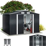 GARDEBRUK&reg; XXL Metall Ger&auml;tehaus 5m2 mit Fundament 260x205x180cm Schiebet&uuml;r