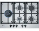 Neff T27DS79N0, Edelstahl, Integriert, 75 cm, Gaskochfeld, Gusseisen, 5 Zone(n) -