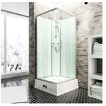 Komplettdusche SCHULTE Korfu 94 x 110 x 215 cm alu-natur inkl. Boiler und Pumpe -