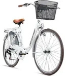 Bergsteiger Paris 28 Zoll Damenfahrrad, ab 160 cm, Korb, Fahrrad-Licht, Shimano...