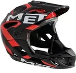 MET Fullface Helm Parachute , rot, S - Schwarz