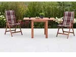 Merxx Gartenm&ouml;bel Set Borkum 5tlg., 2 Klappsessel, 2 Auflagen, 1 Ausziehtisch...