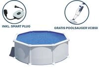 GRE Runder Stahlwandpool in Wei&szlig; KITPR358 &ndash; &Oslash; 350 x 132 cm, Komplettset +...
