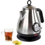 Syntrox Germany Retro Wasserkocher 1,7L mit Thermometer 2200W Edelstahl - Silber