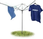 Relaxdays W&auml;schespinne 49 m, HxBxT:184x242x242 cm, rei&szlig;feste Leine, stabiler Stand