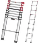 Hailo T80 FlexLine Alu-Sicherheits-Teleskopleiter - ausziehbare Anlegeleiter mit 9