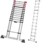 Hailo T80 FlexLine Alu-Sicherheits-Teleskopleiter - ausziehbare Anlegeleiter mit 13